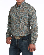 Cinch Men's Blue Paisley LS MTW1106134.