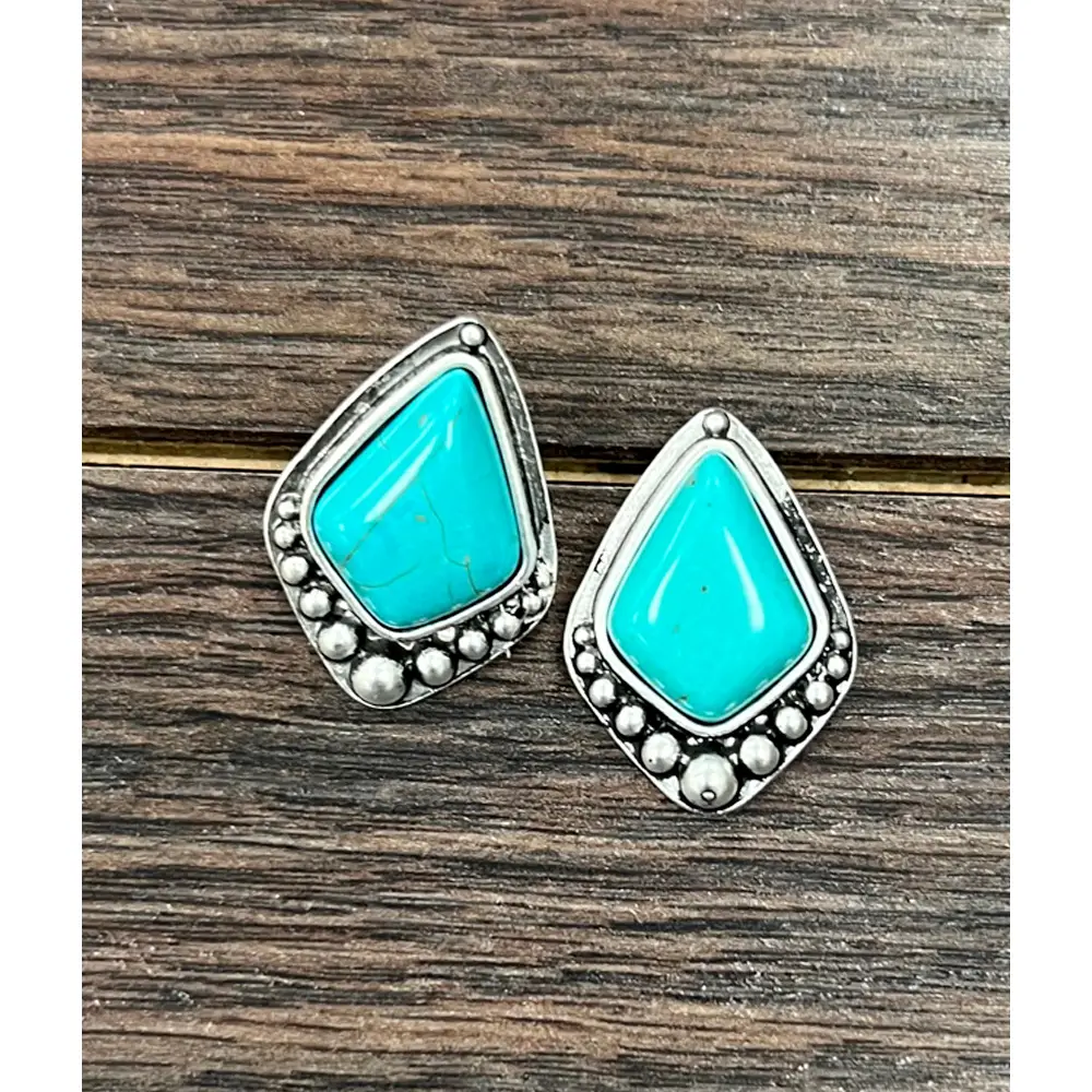 Isac Trading Turquoise Stud Earrings 724948