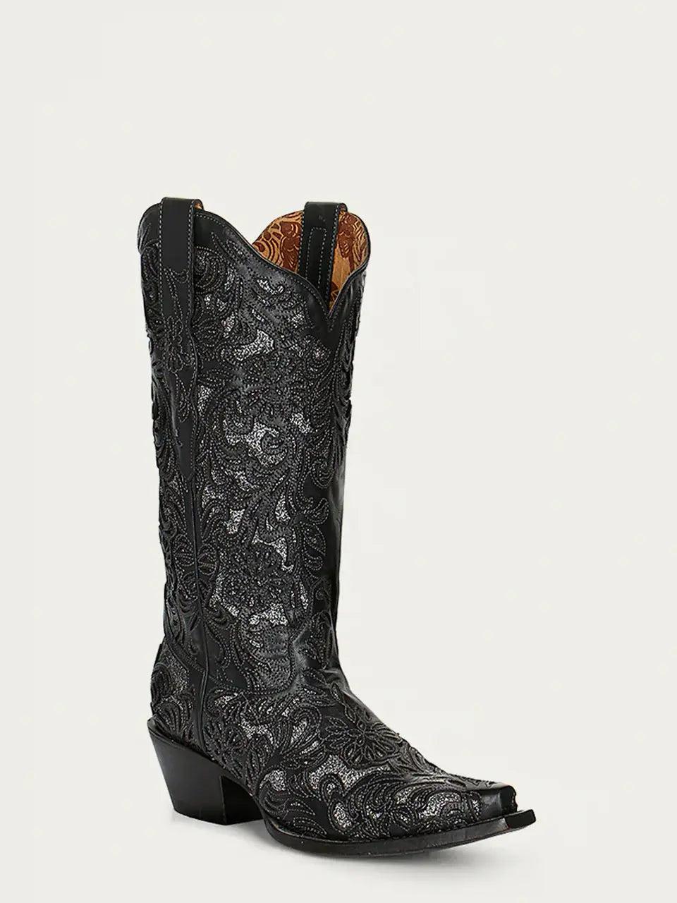 Women's Black Inlay Western Boot.