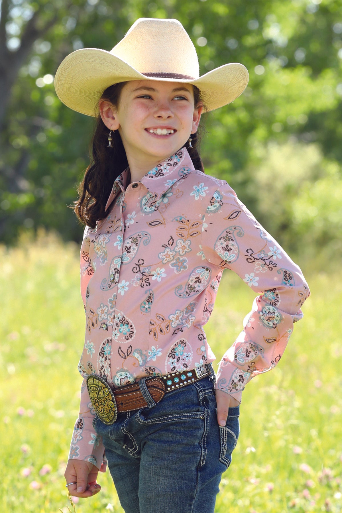 Cruel Girl's Floral Print Snap Front Shirt