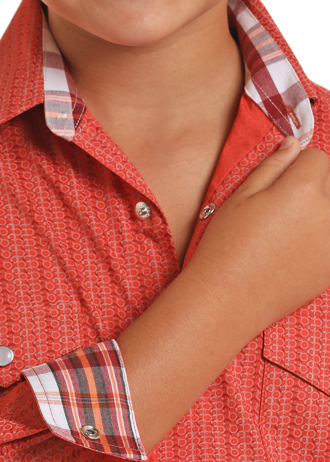 Panhandle Boy's Red Orange Patterned Shirt C0S5014 c5