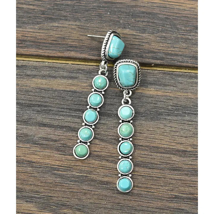 ISAC Trading Round Turquoise Post Earrings 721649