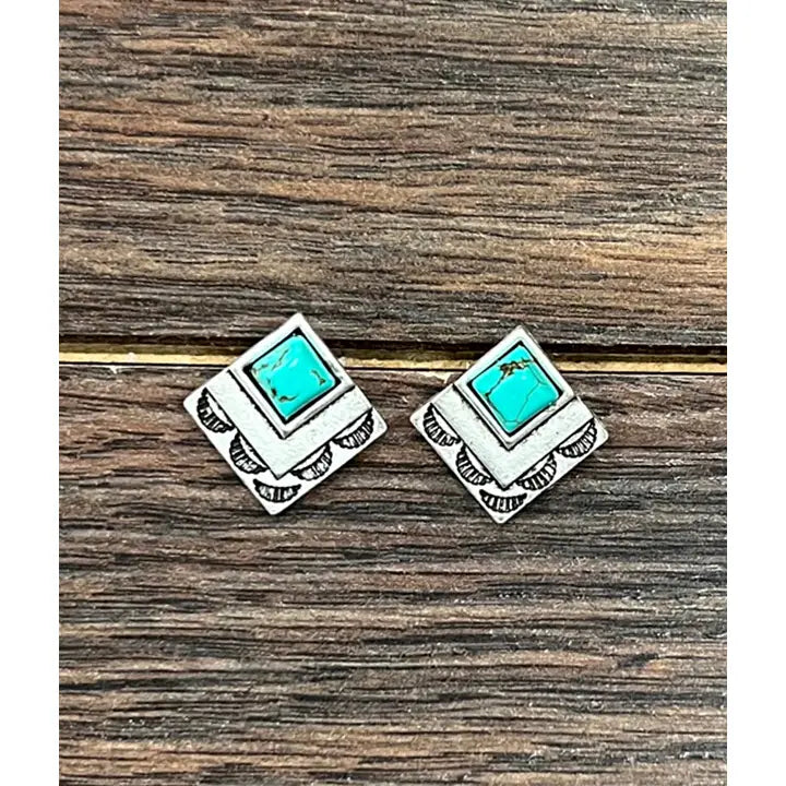 ISAC Trading Turquoise Stud Earrings 724232