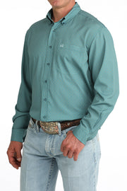 Cinch Men's Teal Printed Arenflex Long Sleeve Shirt MTW1724004.