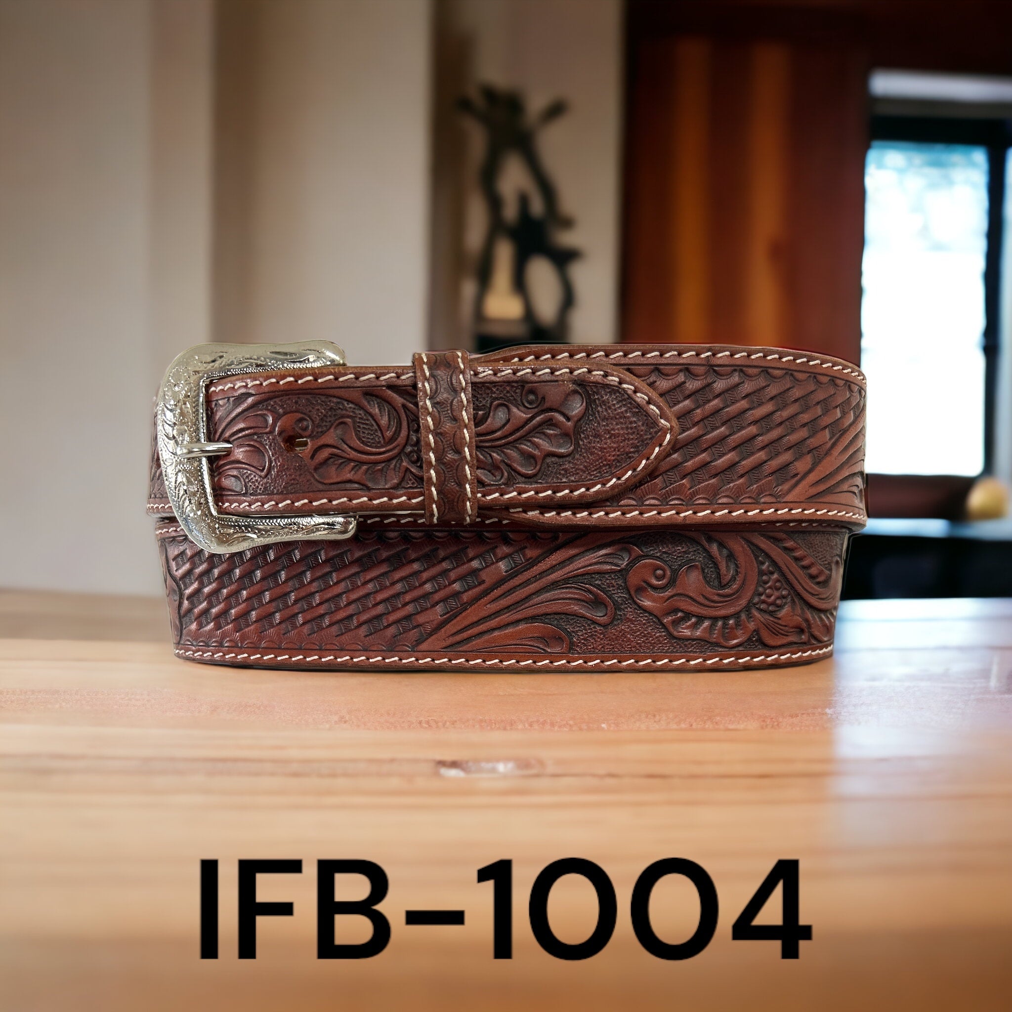 Ranger Belt Co. Men's Tooled Tapered Western Belt IFB-1004