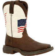 Youth Brown and White Flag Boot.