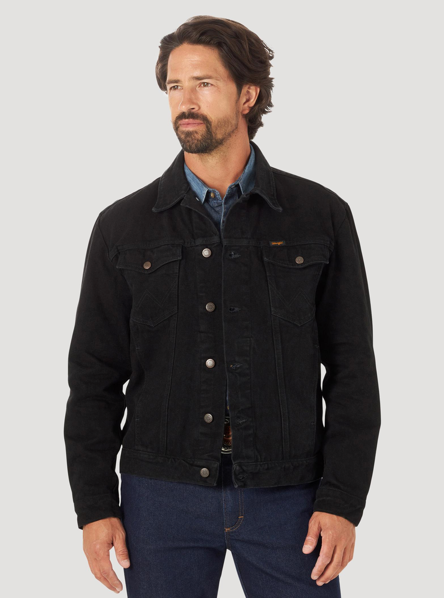 Wrangler Mens Unlined Denim Jacket Blk 2318280.