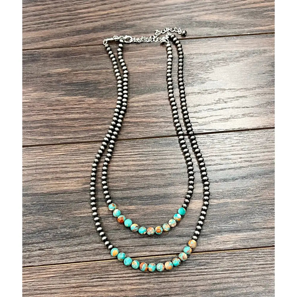 Isac Trading 24" 2 Strand Gemstone Necklace 739545