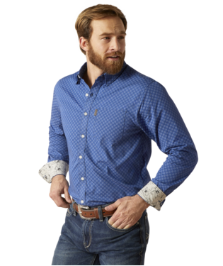 Ariat Men's Maddox Modern Fit Blue Shirt.