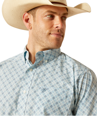 Ariat Men's Eamon Blue Button Up Shirt.