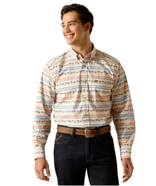 Ariat Men's Reed Khaki Buffalo Long Sleeve Shirt.