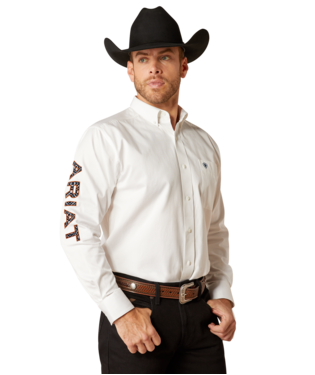 Ariat Men's Team White Long Sleeve Shirt.
