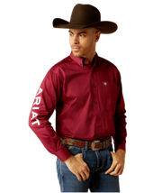 Ariat Men's Team Dark Red Twill Shirt.