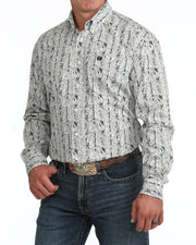 Cinch Men's Cream Print LS Button MTW1106154.