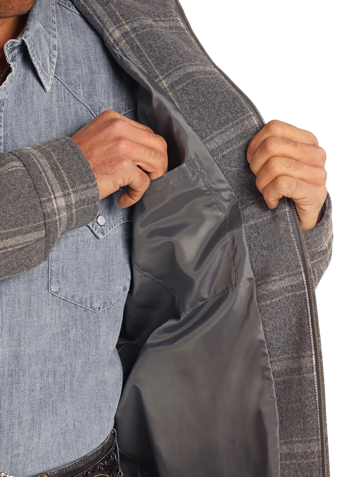 Powder River Men's Plaid Wool Jacket.