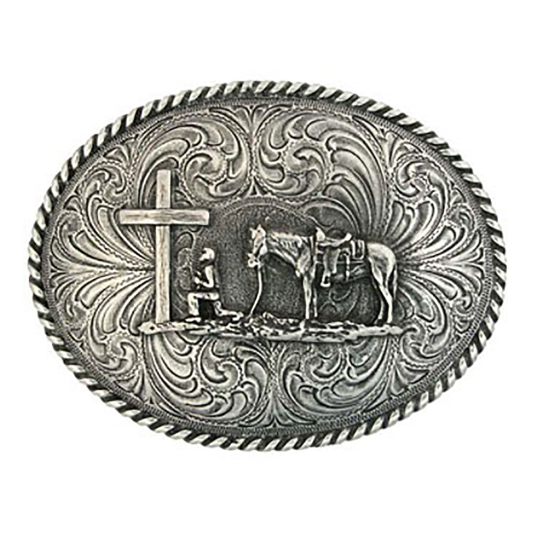 Montana SS Christian Cowboy Antique Buckle 61304.