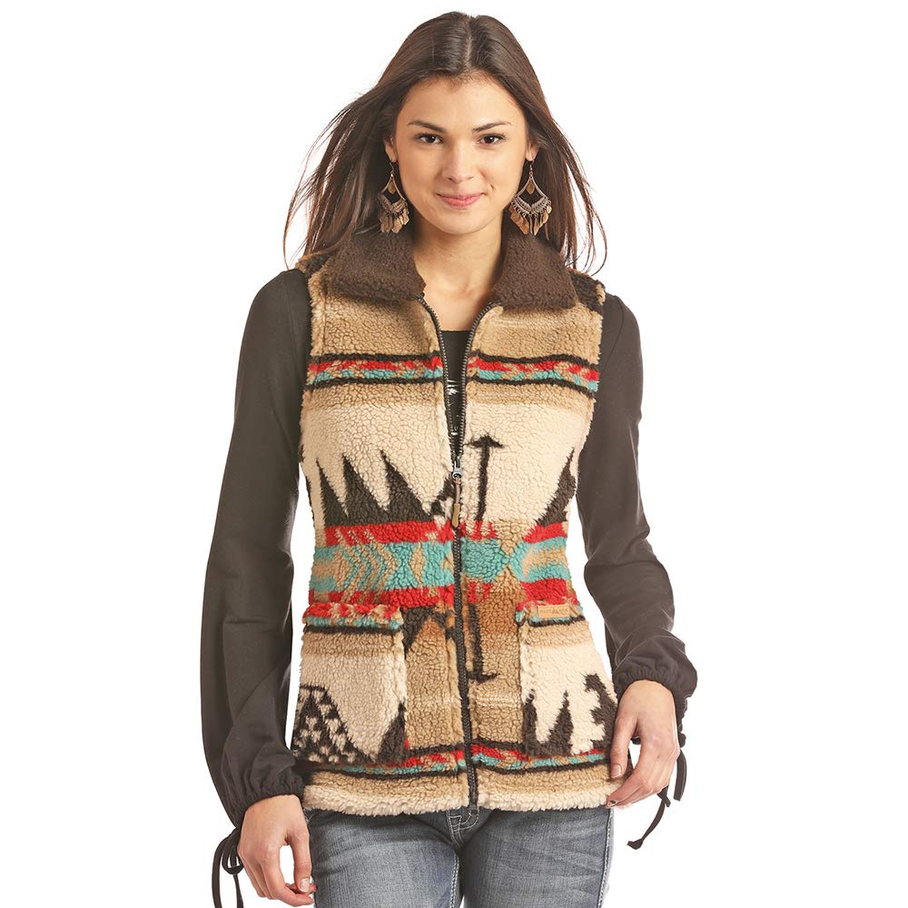 Powder River Women's Jacquard Berber Fleece Vest 58-2648 C3