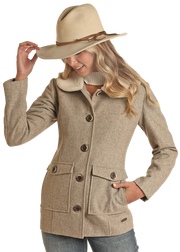 Rock & Roll Women's Berber Wool Coat C4 Size Small.