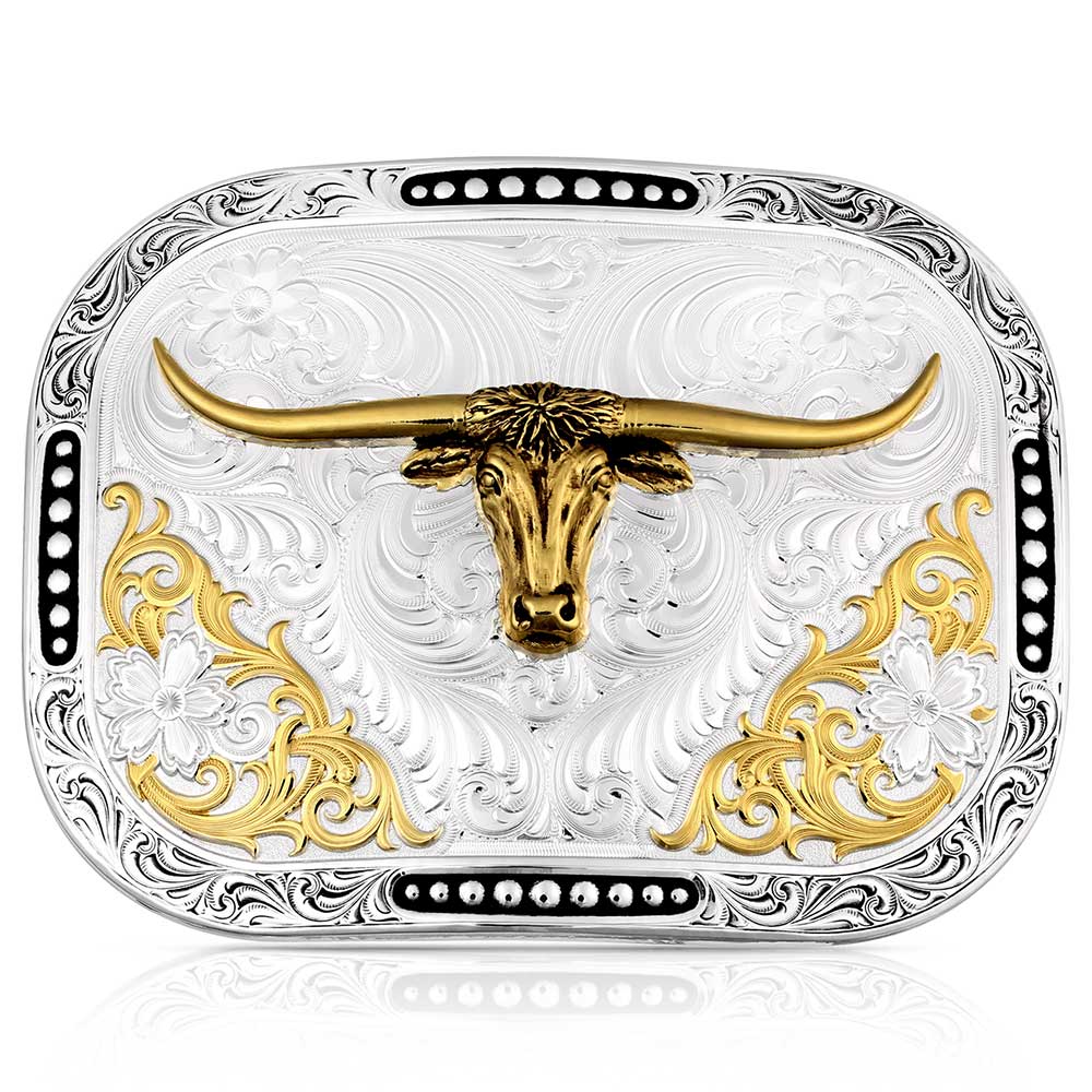Montana Silversmiths Class Act Buckle with Longhorn Steer 53510-767H