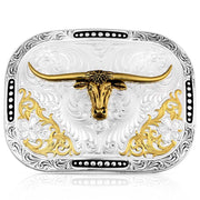 Montana Silversmiths Class Act Buckle with Longhorn Steer 53510-767H