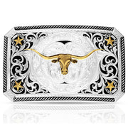 Montana Silversmiths Longhorn Cattle Drive Western Buckle