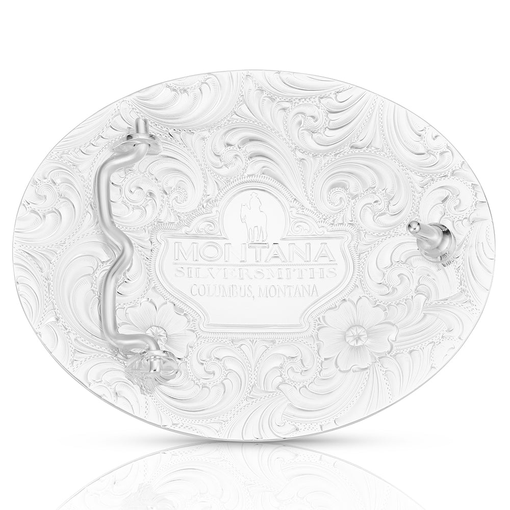 Montana Silversmiths Dancing Compass Buckle with Buffalo Skull 56910-447