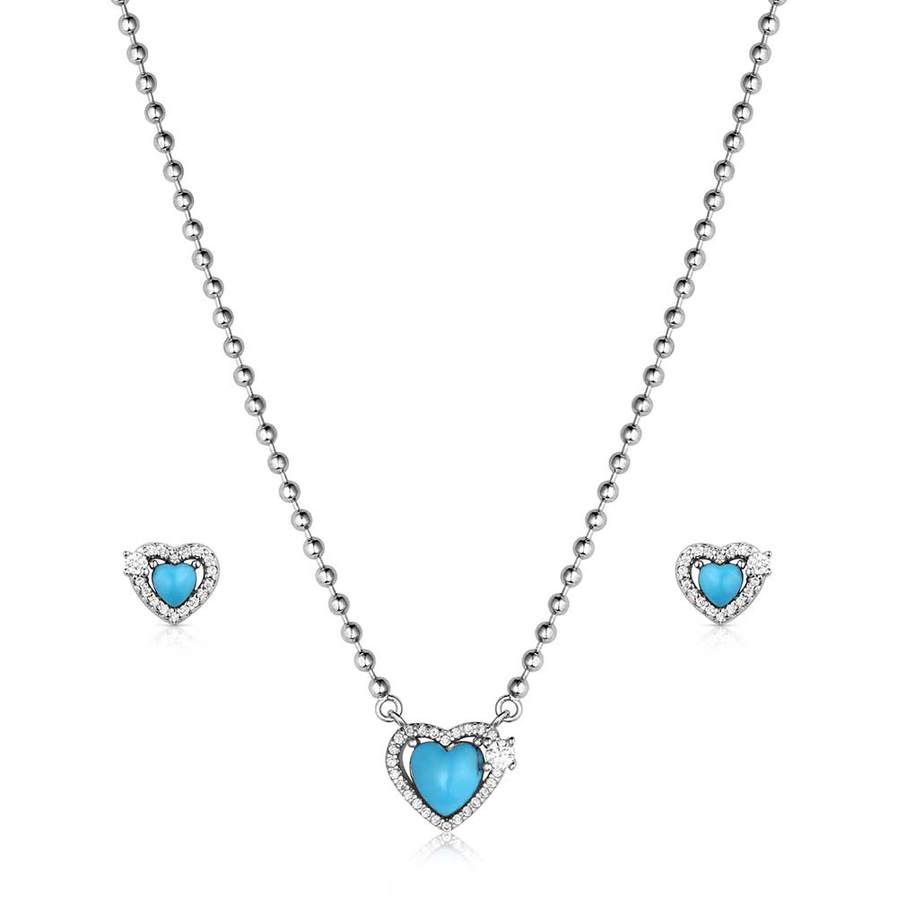Montana Silversmiths Heart of Turquoise Jewelry Set JS6373