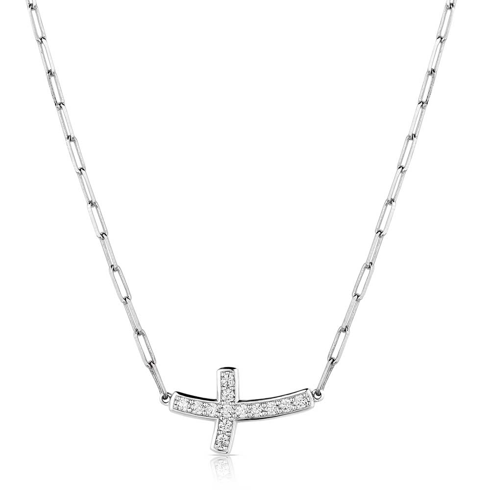 Montana Silversmiths Lean on Me Crystal Cross Necklace