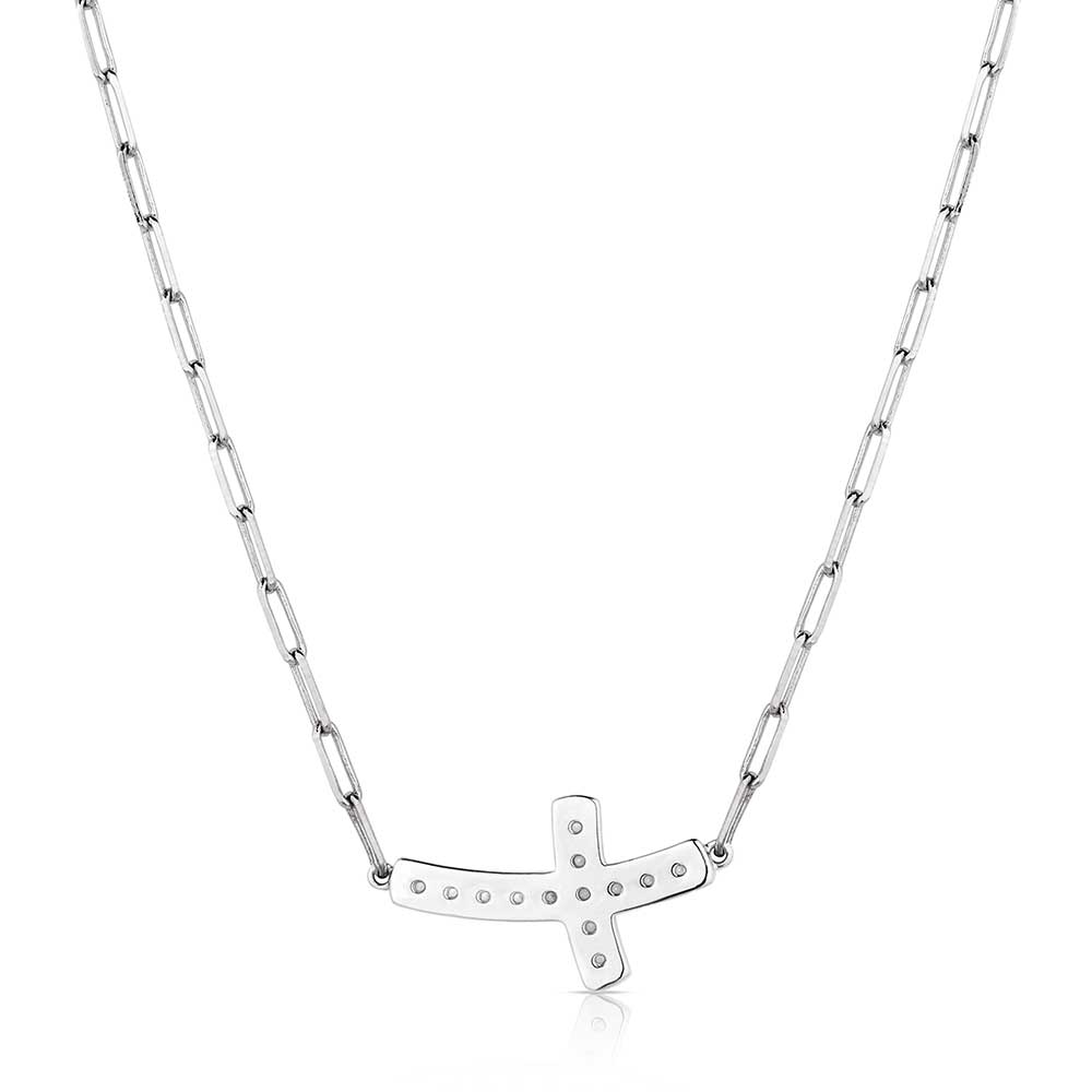 Montana Silversmiths Lean on Me Crystal Cross Necklace