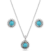Montana Silversmiths Blue Waters Turquoise Jewelry Set.