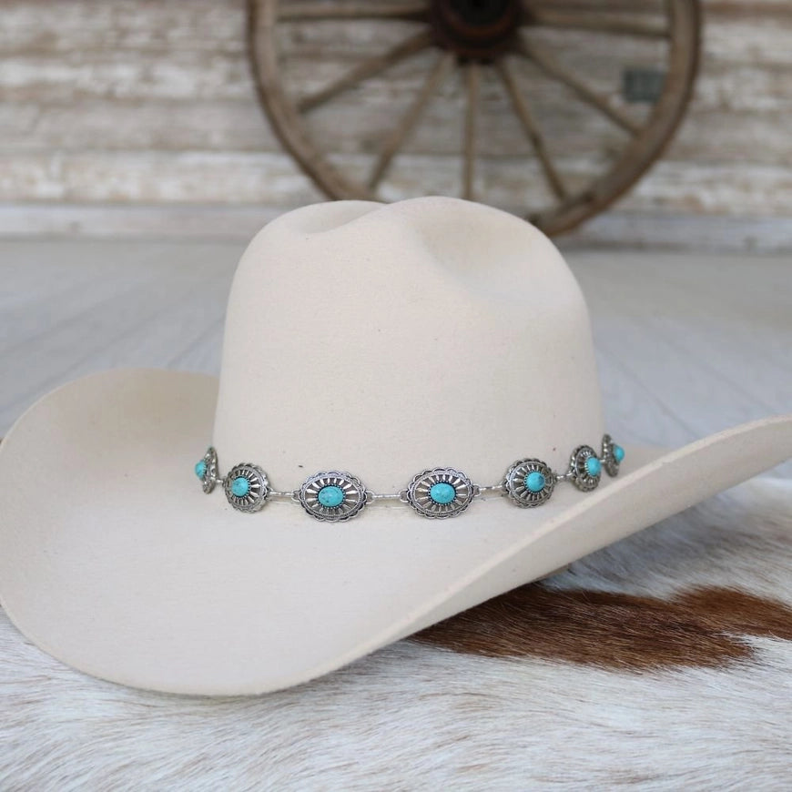 Willow Lane Hat Co. Palomino Silver Concho Hat Band WL-CNCH10