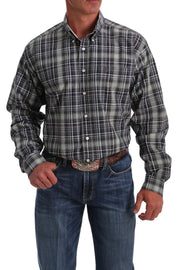 Cinch Men's Purple Plaid Button Down Shirt MTW1105043 C4