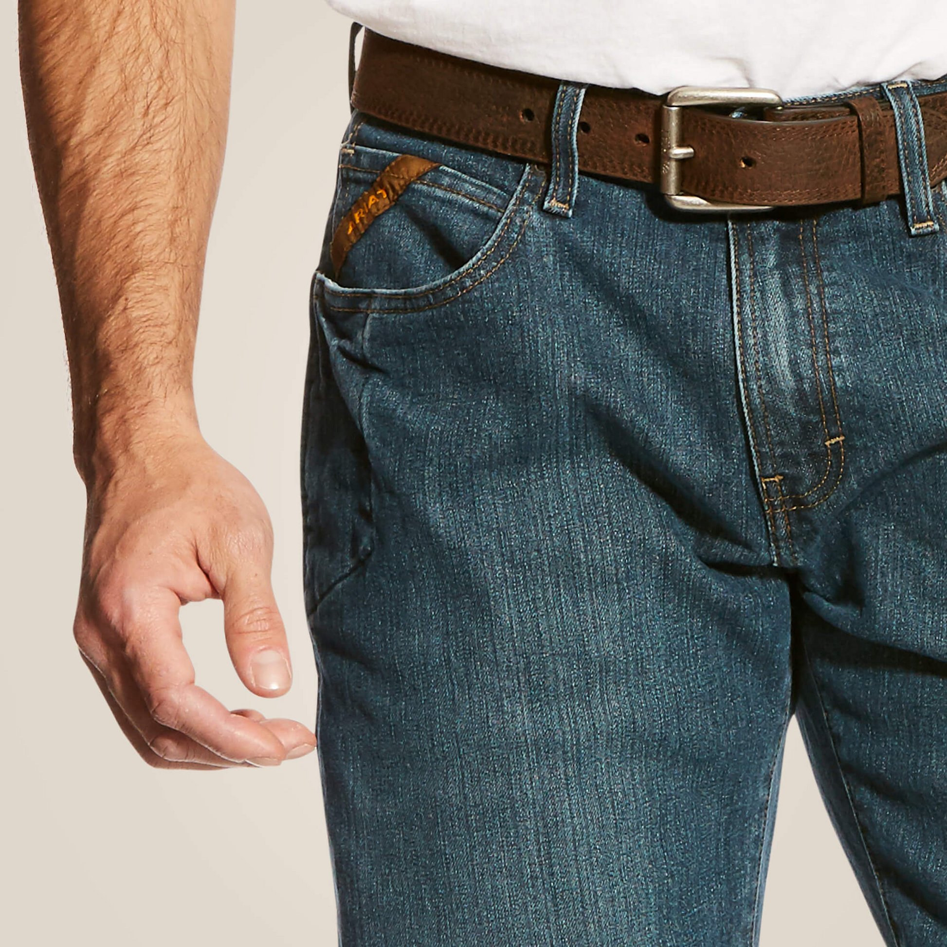 Ariat Men’s Rebar M4 Relaxed DuraStretch Basic Boot Cut Jean.
