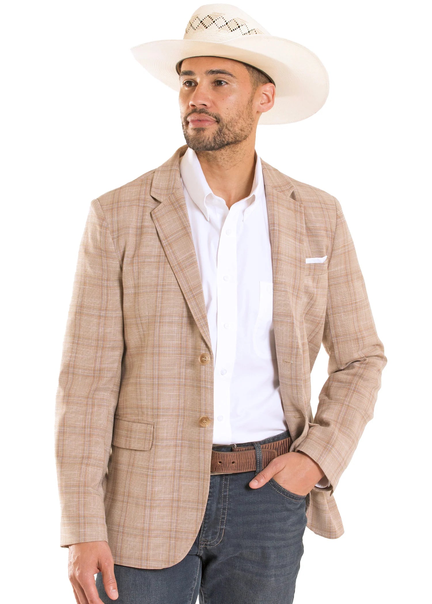 Rock & Roll Denim Men's Plaid Sport Coat BM96C08565