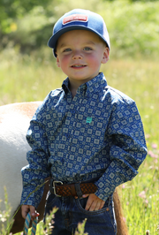 Cinch Toddler Boy's Royal Printed Shirt MTW7061385