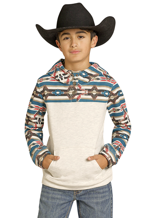 Rock & Roll Boy's Color Blocked Hoodie BB94T07704
