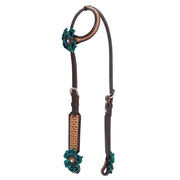 Circle Y Vintage Turquoise Flowers Single Ear Headstall 1012-15-SV