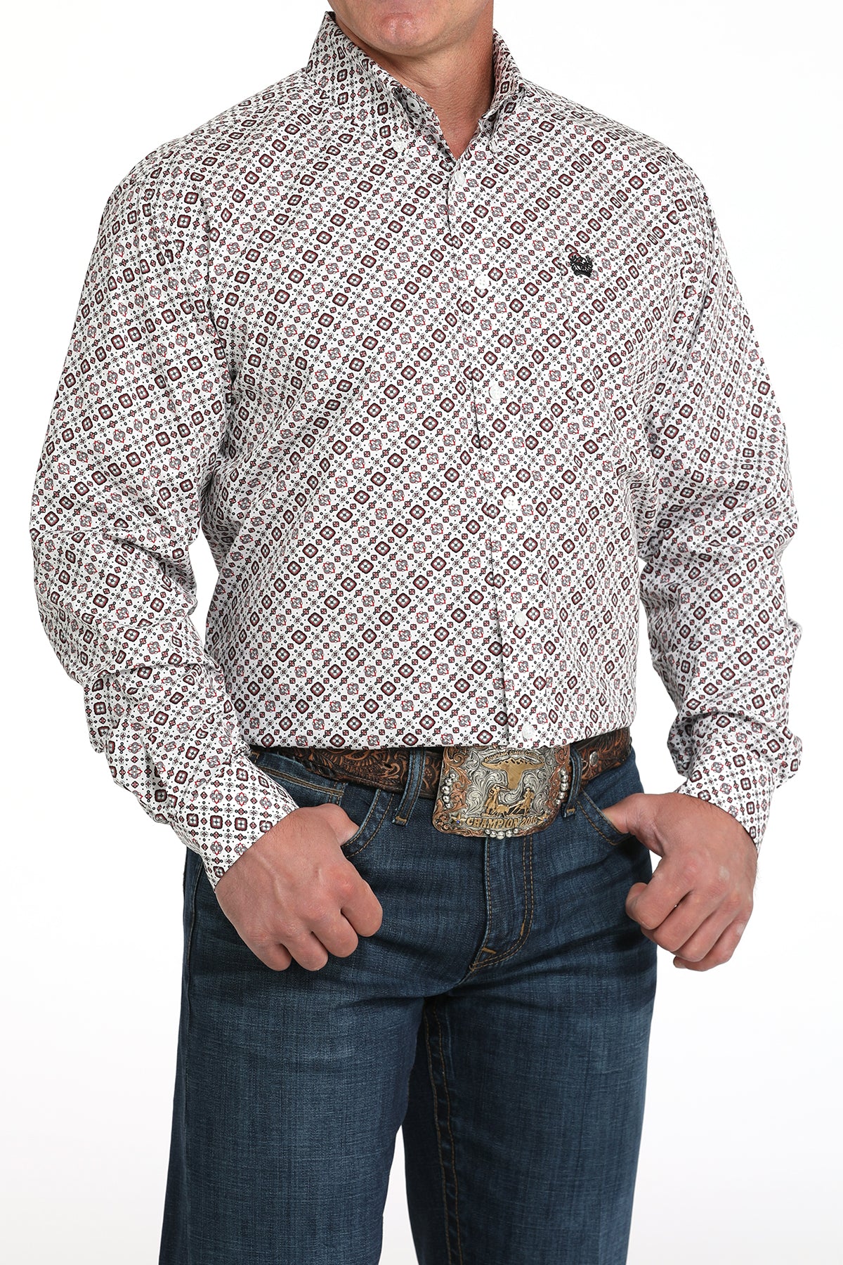 Cinch Men's Patterned Long Sleeve Shirt MTW1105989