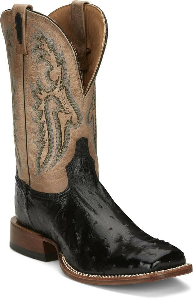 Tony Lama Men's Black FQ Ostrich Boots.