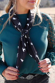 Cruel Girl Women's Black Horse Print Wild Rag CXX7207030