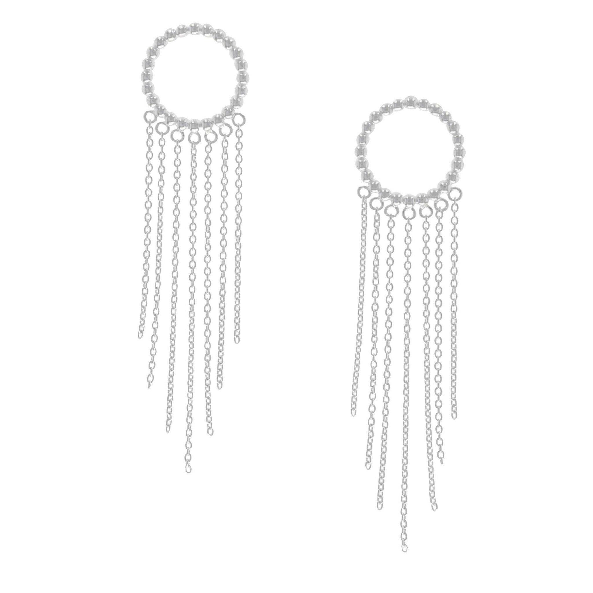 Trailing Halo Fringed Earrings.