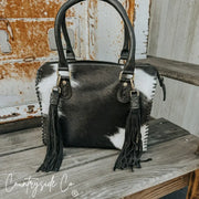 Countryside Black Cowhide Fringe Purse