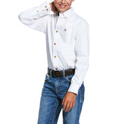Ariat Boy's Solid Twill Classic Fit Button Down Shirt.