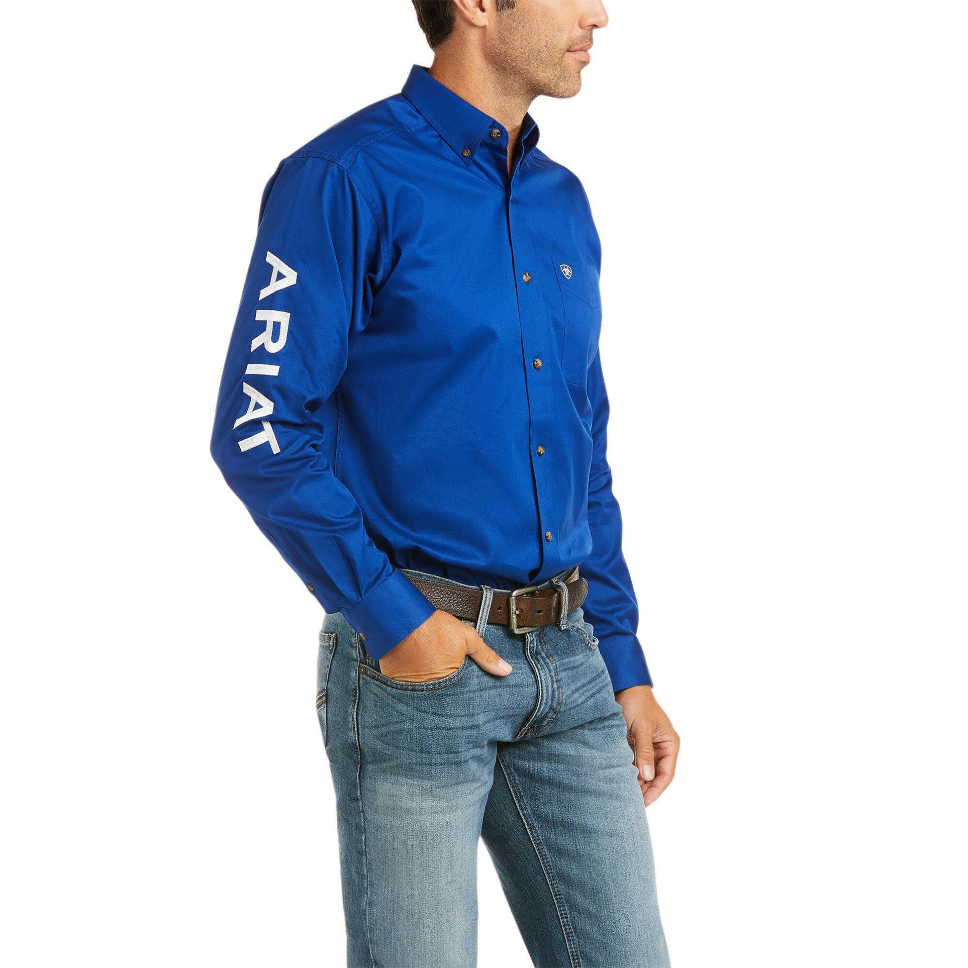 Ariat Men's Team Logo Twill Fitted Button Down Shirt.