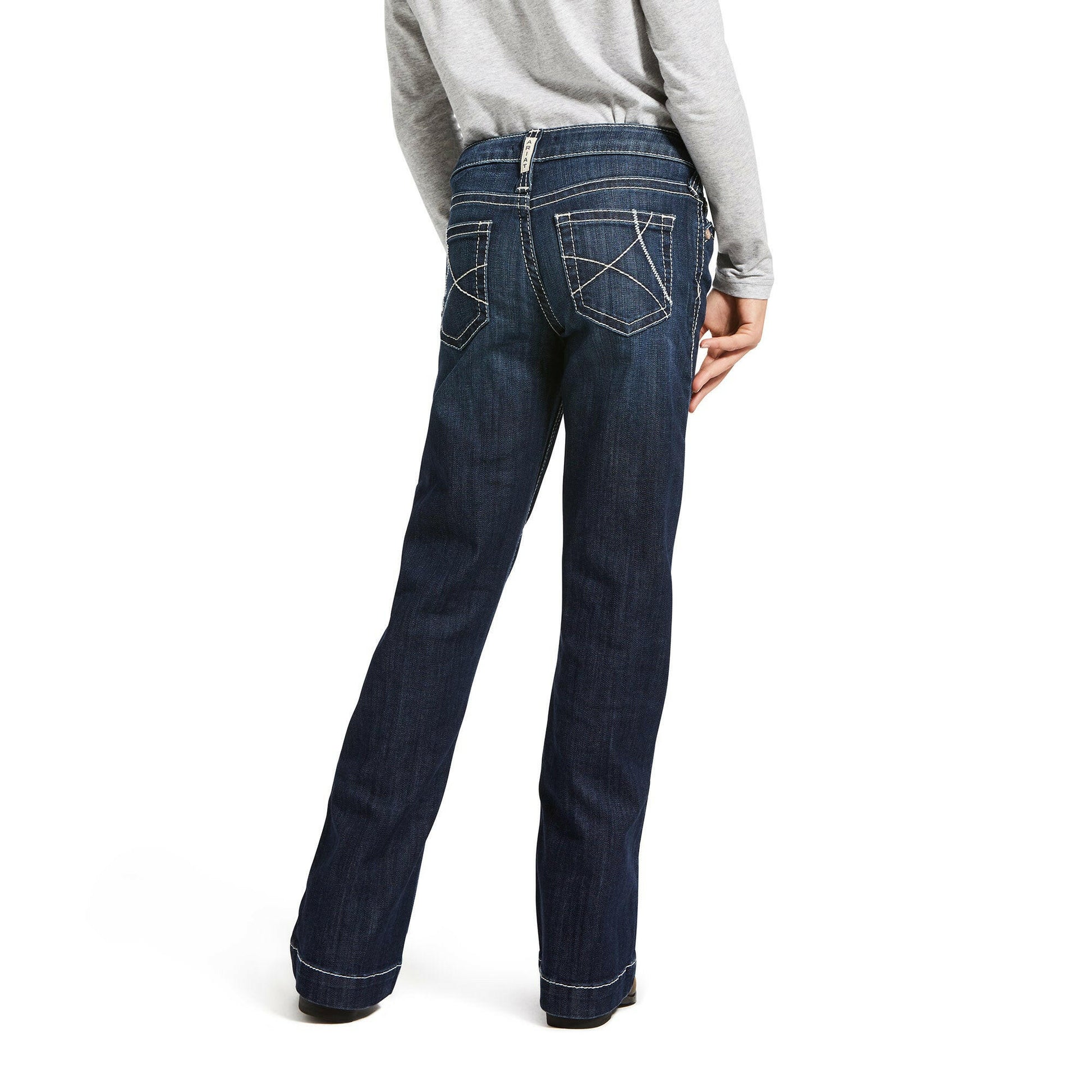 Ariat Girl's Trouser Mid Rise Stretch Ella Wide Leg Jean.