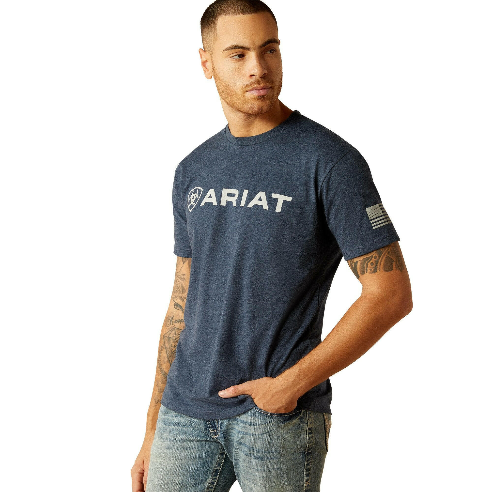 Ariat Men's Shield Flag Tee.