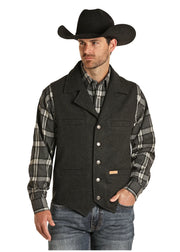 Powder River Men's Black Montana Vest 98T1176