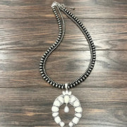 ISAC Trading Squash Naja White Turquoise Necklace 738949