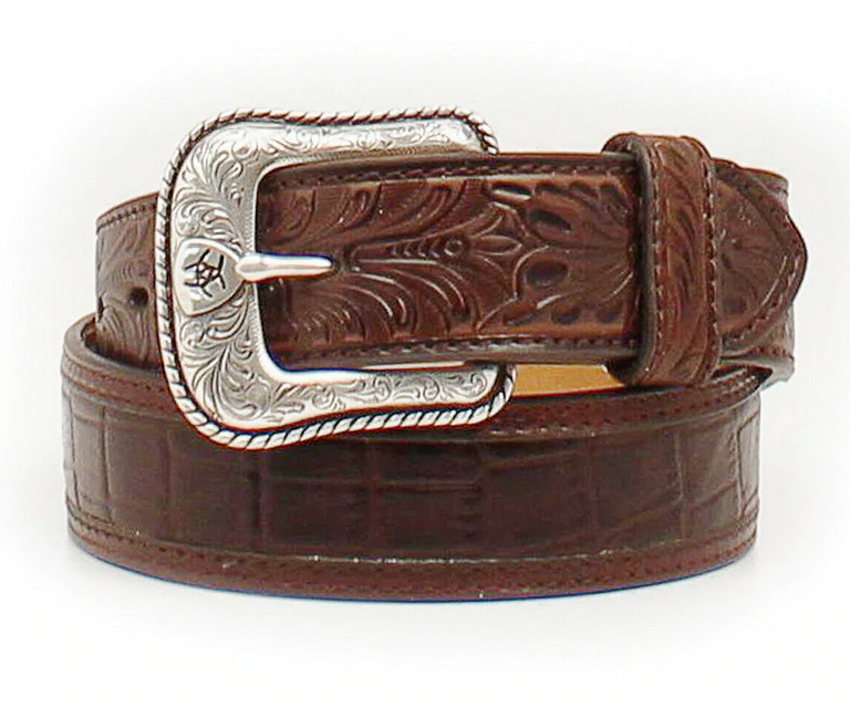Ariat Men’s Croc Floral Western Belt