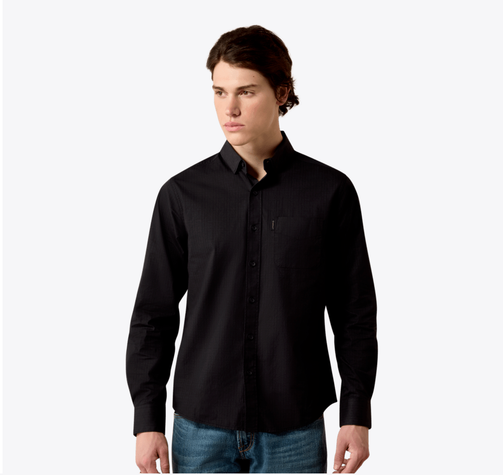 Ariat Mns Malcolm Modarn Slm Fit Blk Ls 10080663.